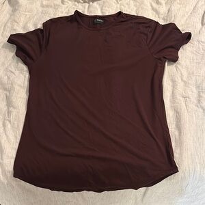 Cuts Clothing dark red Short Sleeve Fitted Mandarin Collar Tee